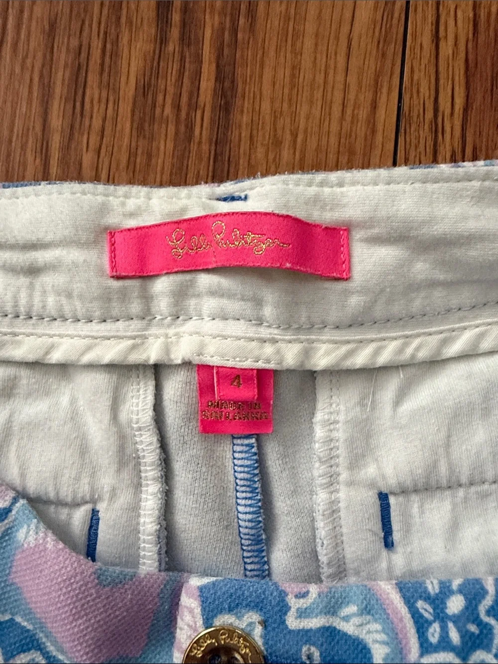 Lilly Pulitzer Blue & Pink Sea Life High-Waist Shorts